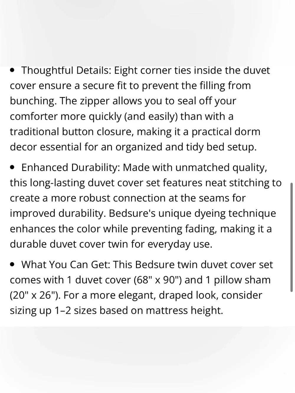 TWIN Duvet Set 100% Premium Microfiber - WHITE